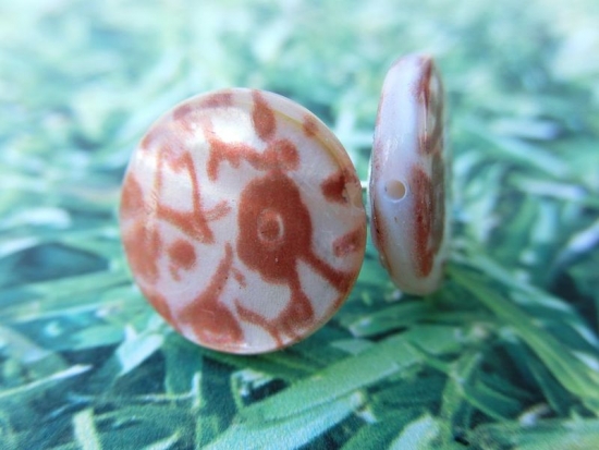 Preview: Blumen Ohrstecker Perlmutt Scheiben